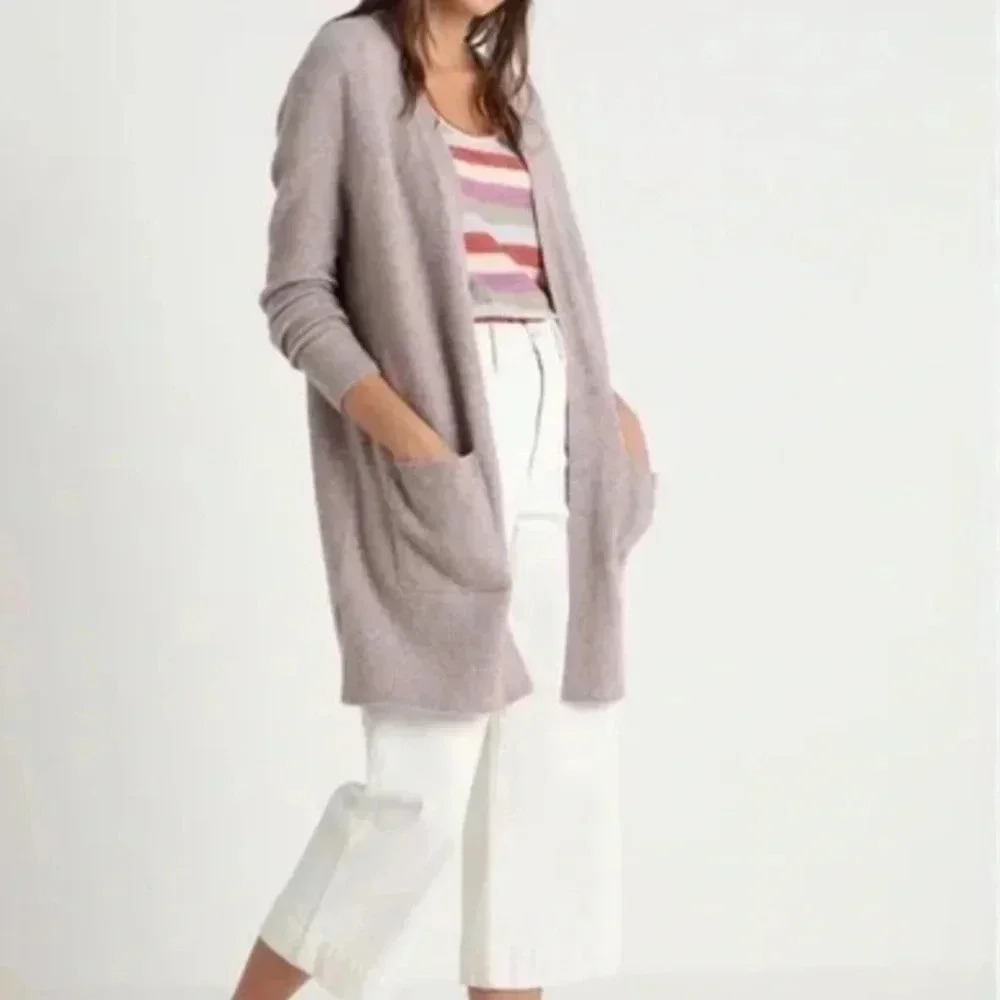 Madewell Kent Cardigan Long Sweater in Coziest Yarn Purple Pink Womens Size S